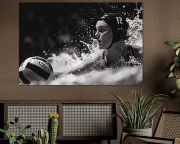 Water polo Intensité : Focus en monochrome sur Karina Brouwer