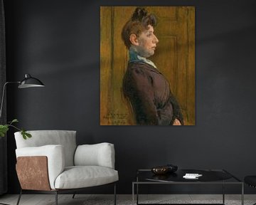 Raoul Dufy - Portret van een vrouw in profiel (circa 1897-1898) van Peter Balan