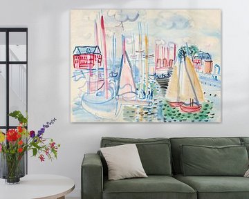 Raoul Dufy - Zeilboten in de haven van Deauville (1929) van Peter Balan