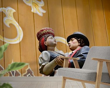 Voorbeeld van het werk in een kamer