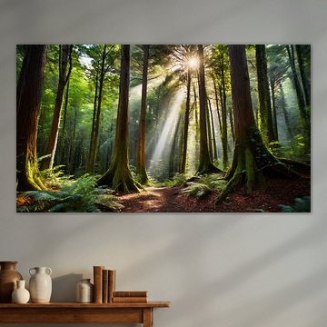 Forest with trees with forest path