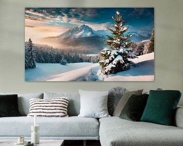Winterlandschap met sneeuw van Mustafa Kurnaz