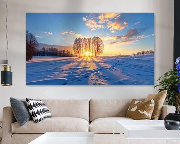 Coucher de soleil sur le tapis de neige sur Vlindertuin Art