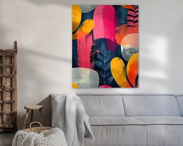 Moderne en abstract vormen in felle kleuren van Studio Allee