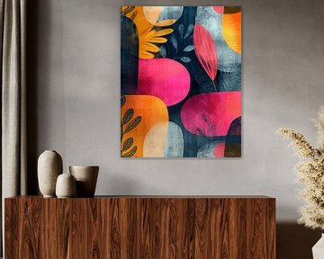 Moderne en abstract vormen in felle kleuren van Studio Allee