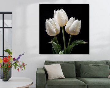 Tulipes blanches sur The Xclusive Art
