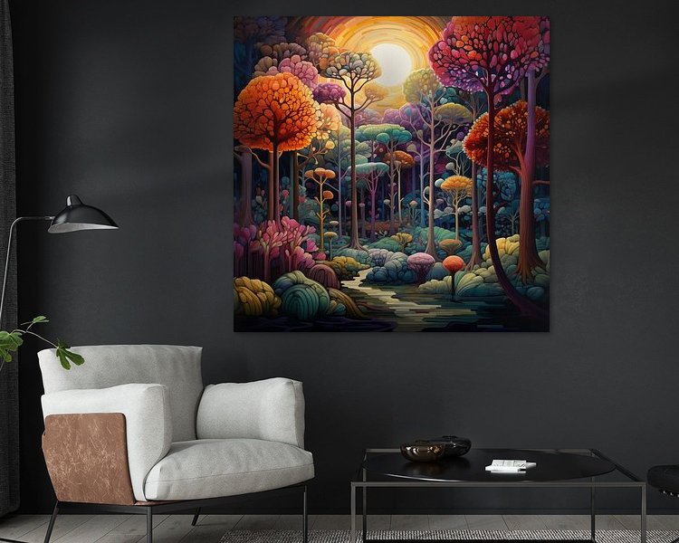 Voorbeeld van het werk in een kamer