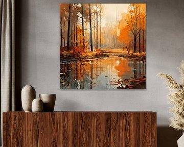 Herfst in het bos abstract van TheXclusive Art