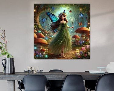 Voorbeeld van het werk in een kamer