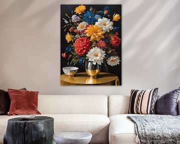 Stilleven Renaissance boeket bloemen van Jolique Arte