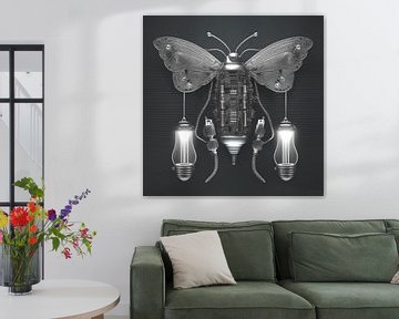 Moth robotics with two light bulbs by Quinta Mandala