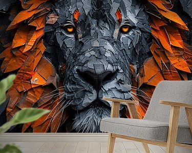 Voorbeeld van het werk in een kamer