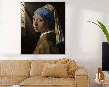 Girl with a pearl earring - kitchen window with sunbeam by Digital Art Studio