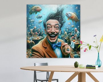 Salvador Dali invité à un banquet de fruits de mer sur Digital Art Nederland