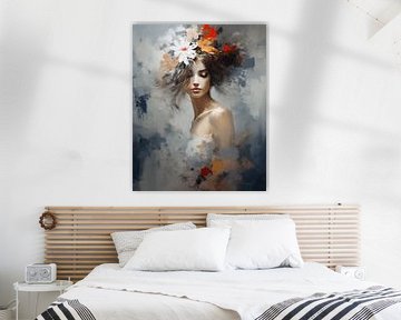 Modern en abstract kleurrijk portret van Studio Allee