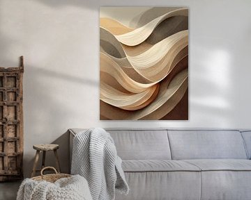 Abstract beige in golf naar bruin