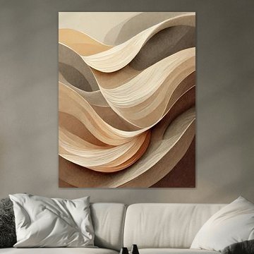 Abstract beige in wave to brown