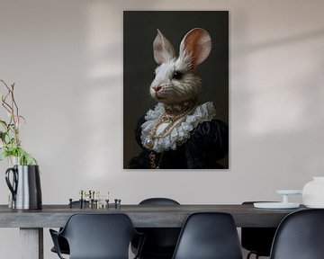Portrait de lapin du 19e siècle sur But First Framing