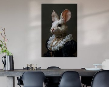 Portrait of Rabbit from the 19th Century by But First Framing