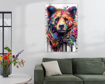 Kleurrijke pop-art beer van ARTemberaubend