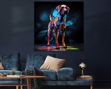 Coloured glass dog by ARTemberaubend