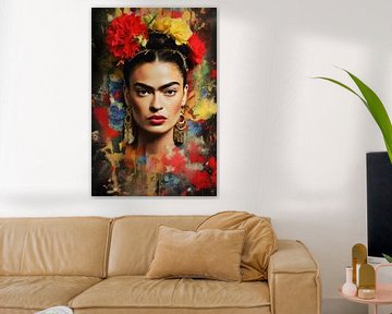 Frida Pop Art Porträt von ARTemberaubend