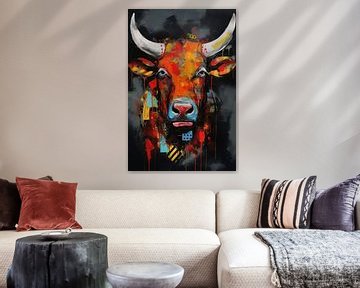 Kleurrijke abstracte stier van ARTemberaubend