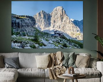 Mountain hut Rifugio Brentei in the Dolomites of the Brenta Massif by Sean Vos