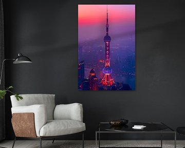 Skyline van Shanghai van Mathias Ulrich