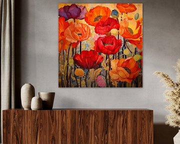 Colourful poppies by Carla van Zomeren
