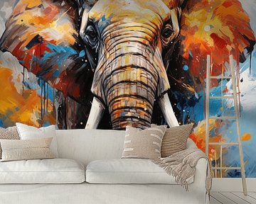 Chromatische Majesteit - Olifant in Kleurensymfonie