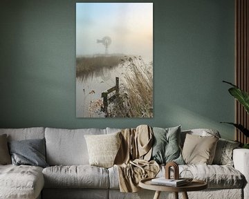 Amerikanische Windmühle im Nebel von KB Design & Photography (Karen Brouwer)