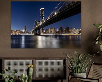 New York City - Manhattan Bridge am Abend von Franca Gielen