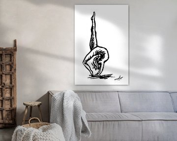 Ballet dancers with leg in the air by Emiel de Lange