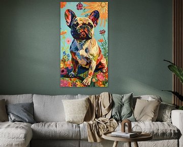 Kleurrijke Bulldog | Bulldog Kunstwerk van De Mooiste Kunst