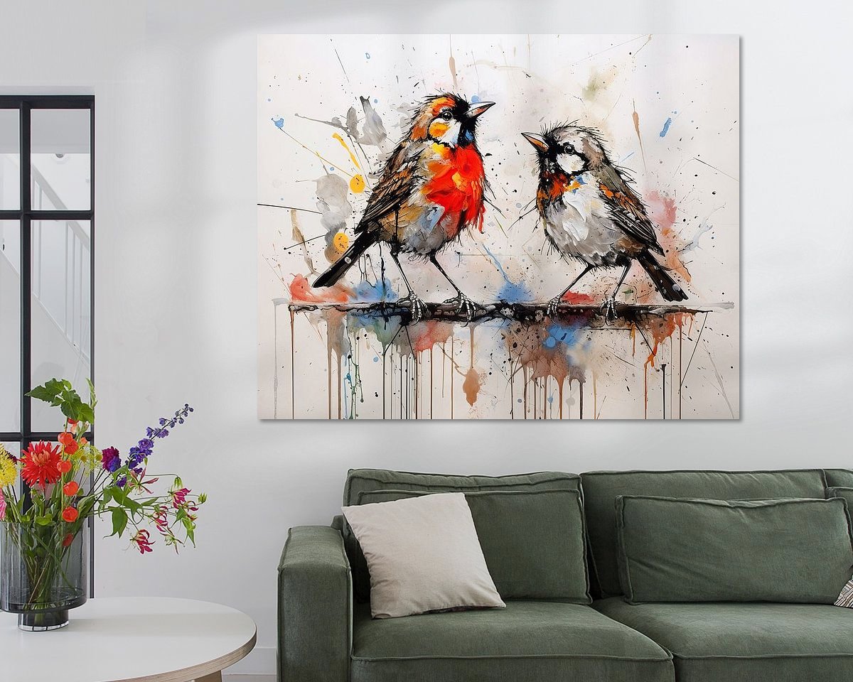 Voorbeeld van het werk in een kamer