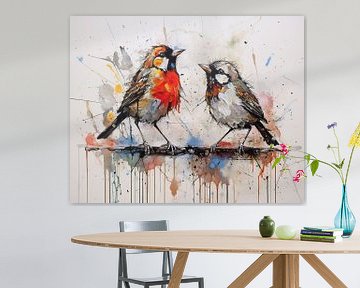 Peinture d'oiseaux sur Blikvanger Schilderijen