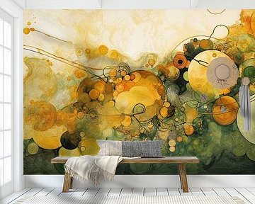 Organische Beweging | Abstract Groen van Abstract Schilderij