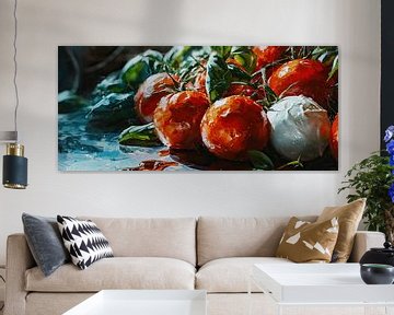 Tomates et mozzarella | Peinture Caprese sur Tableaux ARTEO