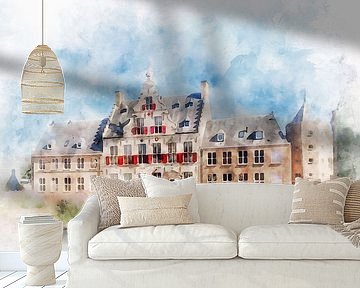 Watercolour painting Sint Jorisdoelen Middelburg by Danny de Klerk