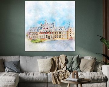 Aquarelle Sint Jorisdoelen Middelburg sur Danny de Klerk