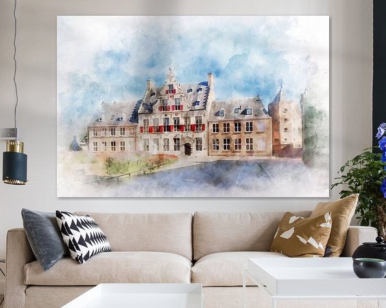 Voorbeeld van het werk in een kamer