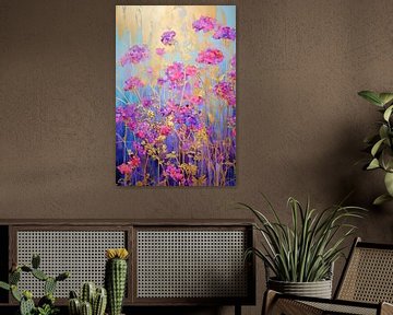 Fleur d'hortensia céleste sur Peinture Abstraite