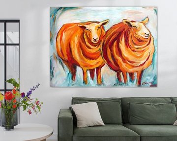 Schapen schilderij sur Eveline van Oudbroekhuizen