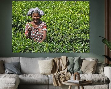 Tea picker Sri Lanka by Frans van Huizen