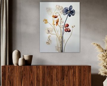 Modern stilleven met bloemen, contemporary art van Carla Van Iersel