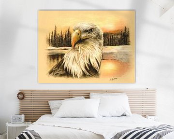 Bald Eagle in the Wild handpainted by Marita Zacharias