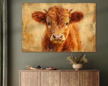 Portret van een Schotse Hoogland koe, kunstontwerp van Animaflora PicsStock