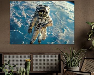 Astronaut in de ruimte met aarde op de achtergrond van Animaflora PicsStock