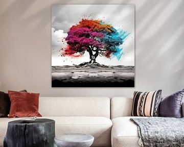 Éclaboussures de couleurs sur les arbres sur TheXclusive Art